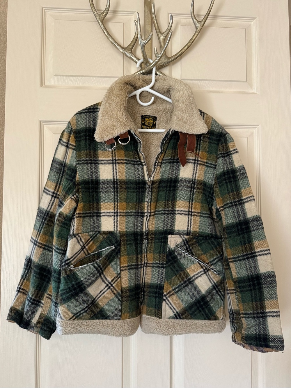 Plaid Wool & Sherpa Jacket